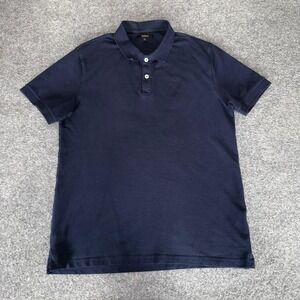 Quince Mens Organic Cotton Pique Polo Shirt Medium Navy Blue Casual Everyday
